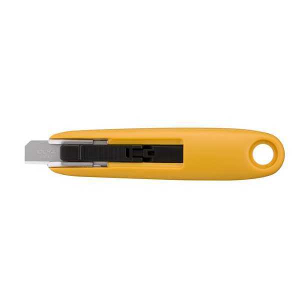 Safety Knife, Self-Retracting, Rounded Safety Blade, 3 1/8 in L.