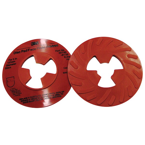 Disc Pad Ribbed Face Plate, 5 in D, PK10