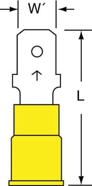 Male Disconnect, Yellow, 12-10AWG, PK500