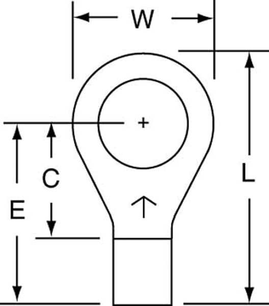 12-10 AWG Non-Insulated Ring Terminal 3/8