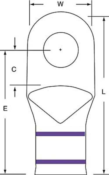 One Hole Lug Compress Conct, 4/0 AWG, PK60