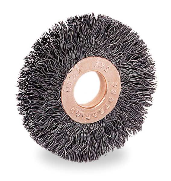 Crimped Wire Wheel Wire Brush, Arbor, 1-1/2