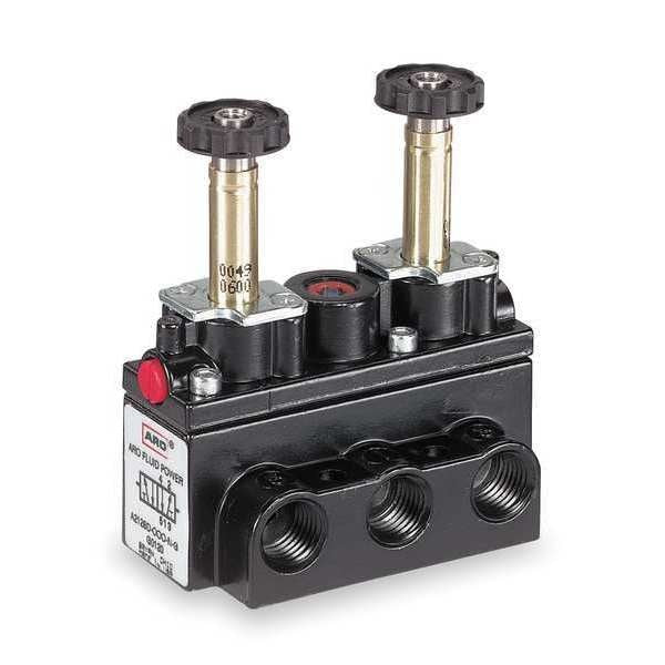 Solenoid Air Control Valve, 1/4 In, 4-Way