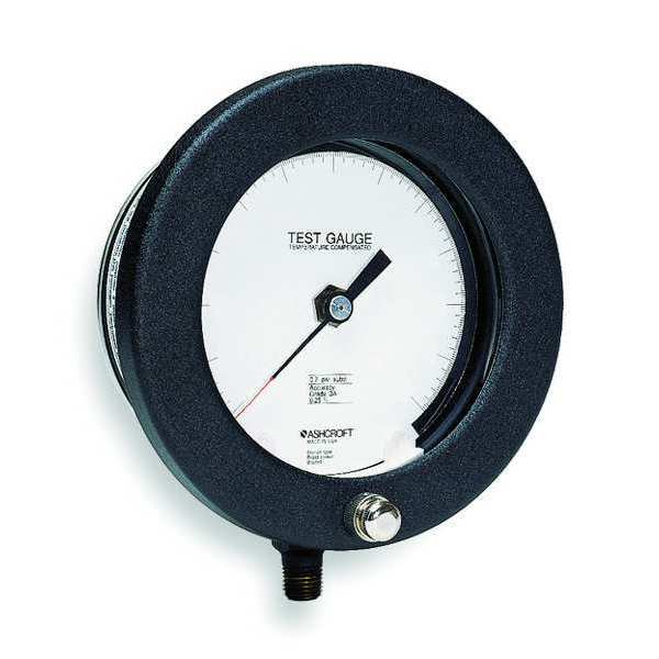 Pressure Gauge, 0 to 200 psi, 1/4 in MNPT, Aluminum, Black