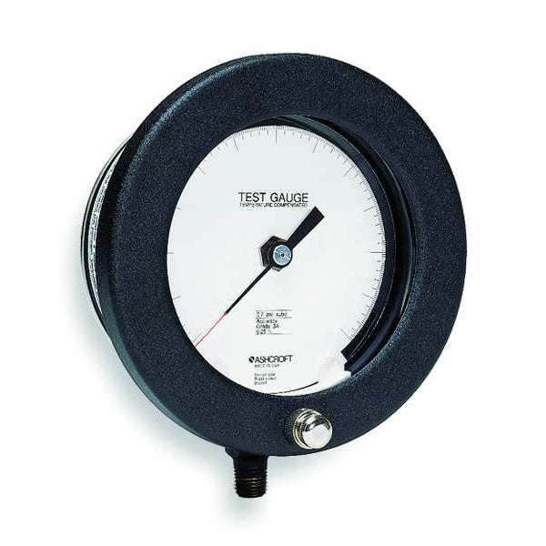 Pressure Gauge, 0 to 600 psi, 1/4 in MNPT, Aluminum, Black