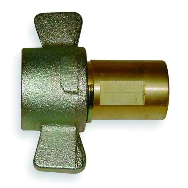 Hydraulic Quick Connect Hose Coupling, Brass Body, Thread-to-Connect Lock, 3/4