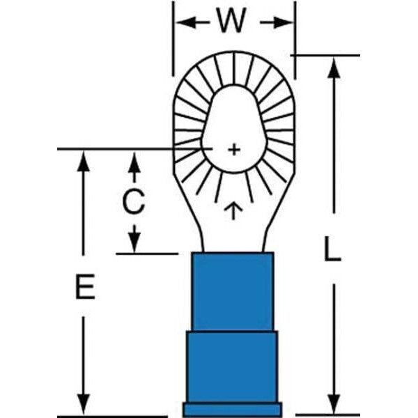 16-14 AWG Vinyl Ring Terminal #6, #8, #10 Stud PK1000