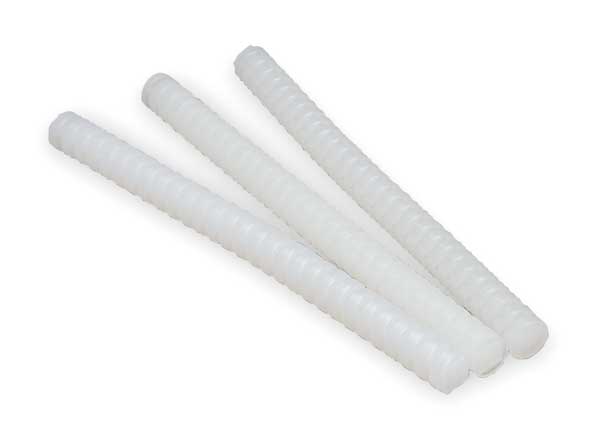 Hot Melt Adhesive, Clear, 5/8 in Diameter, 8 in Length, 40 sec Begins to Harden
