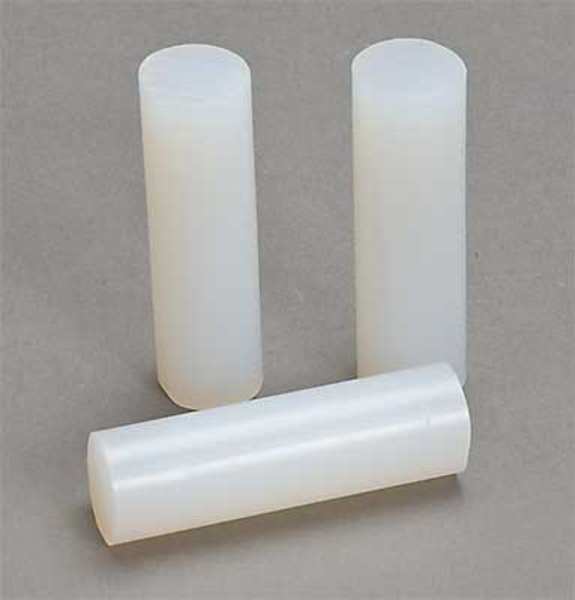 Hot Melt Adhesive, Clear, 1 in Diameter, 3 in Length, 40 sec Begins to Harden
