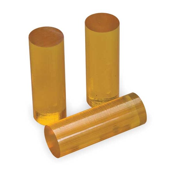 Hot Melt Adhesive, Amber, 1 in Diameter, 25 sec Begins to Harden