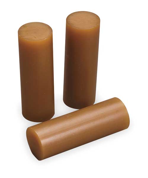 Hot Melt Adhesive, Tan, 1 in Diameter, 3 in Length, 45 sec Begins to Harden