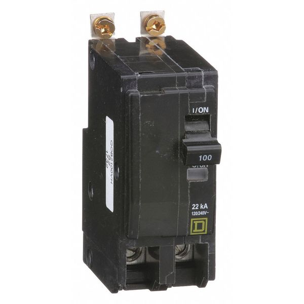 Miniature Circuit Breaker, 100 A, 120/240V AC, 2 Pole, Bolt On Mounting Style, QOB Series