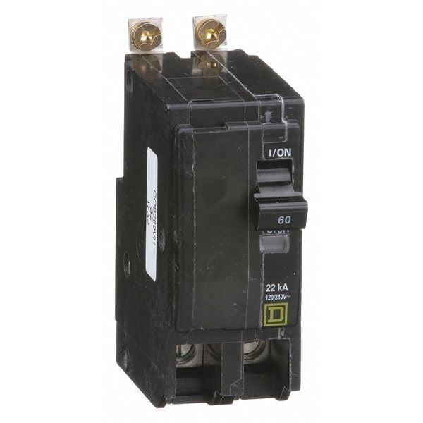 Miniature Circuit Breaker, 60 A, 120/240V AC, 2 Pole, Bolt On Mounting Style, QOB Series