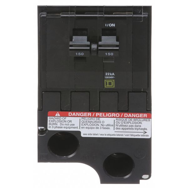 Miniature Circuit Breaker, 150 A, 120/240V AC, 2 Pole, Plug In Mounting Style, QO Series