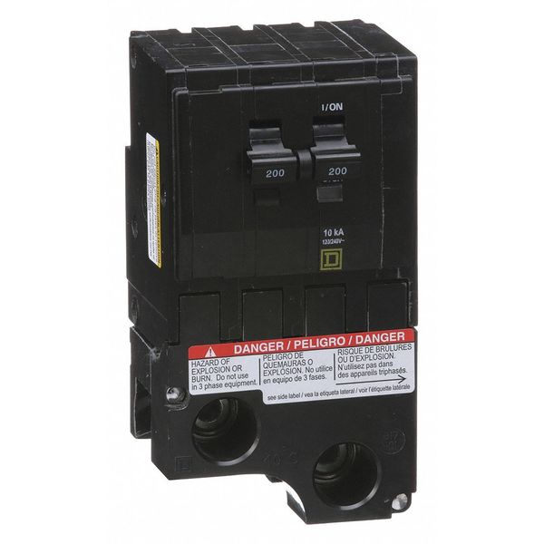 Miniature Circuit Breaker, 200 A, 120/240V AC, 2 Pole, Plug In Mounting Style, QO Series