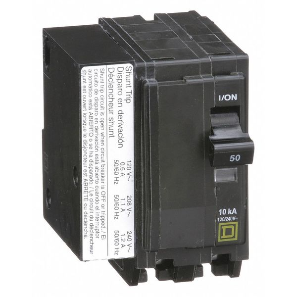 Miniature Circuit Breaker, 50 A, 120/240V AC, 2 Pole, Plug In Mounting Style, QO Series