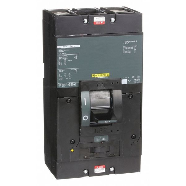 Molded Case Circuit Breaker, 400 A, 600V AC, 2 Pole, Free Standing Mounting Style, LAL Series