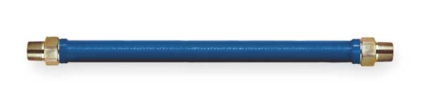 Gas Connector, PVC Coated SS, 1/2 x 48 In