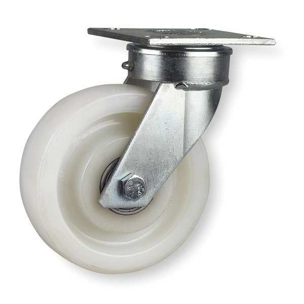 Kingpinless Plate Caster, Swivel, Nylon, 8 in, 2200 lb