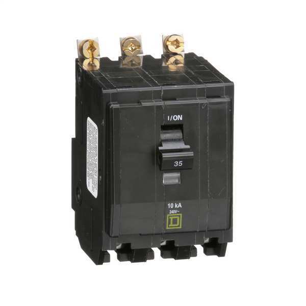 Miniature Circuit Breaker, 35 A, 120/240V AC, 3 Pole, Bolt On Mounting Style, QOB Series