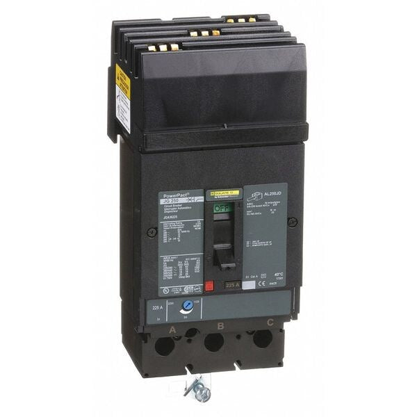 Molded Case Circuit Breaker, 225 A, 600V AC, 3 Pole, I-Line Mounting Style, JG Series