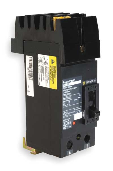Molded Case Circuit Breaker, 125 A, 240V AC, 2 Pole, I-Line Mounting Style, QD Series