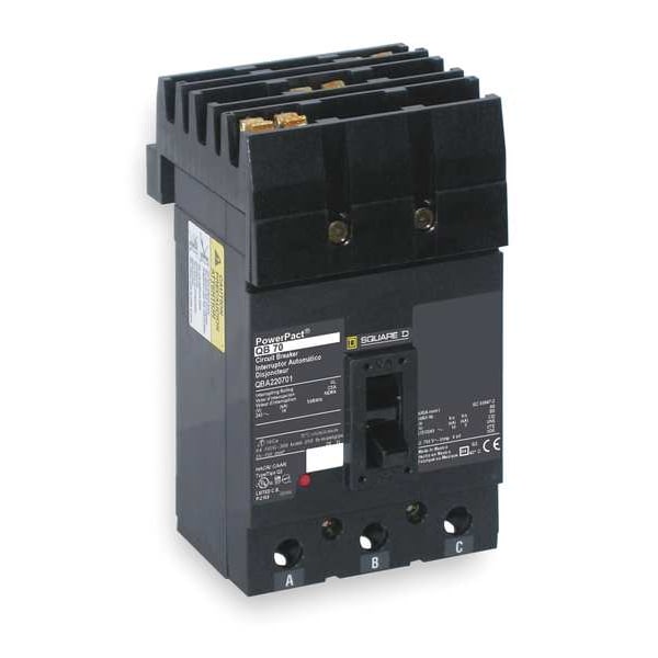 Molded Case Circuit Breaker, 110 A, 240V AC, 3 Pole, I-Line Mounting Style, QD Series