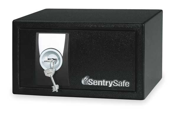Security Safe, 0.3 cu ft, 12 lb, Key Lock
