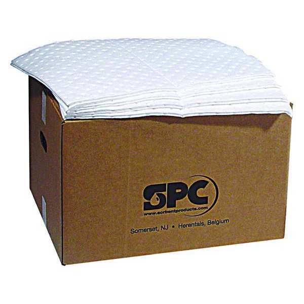Sorbents, 19.5 gal. Oil Absorbed, White, Polypropylene, 100 PK