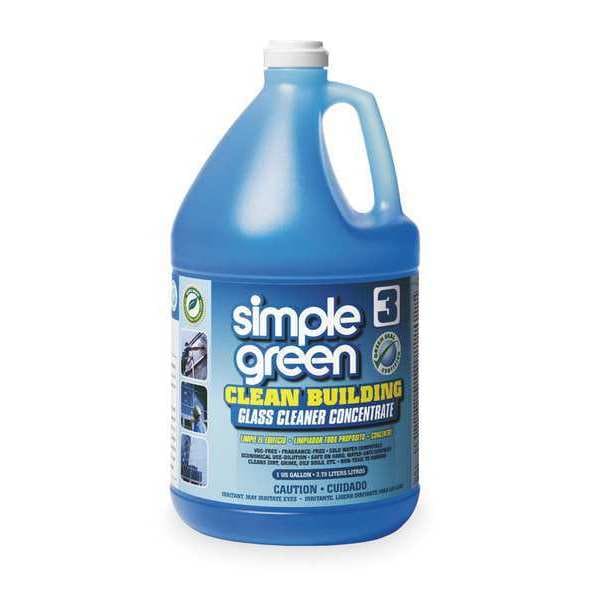 Liquid Glass Cleaner, 1 gal., Blue, Unscented, Jug