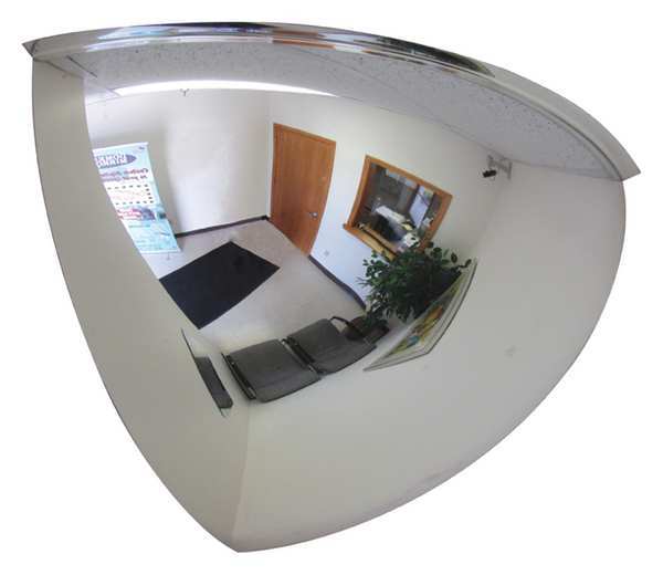 Qtr Dome Mirror, 18In., Scratch Res Acryl