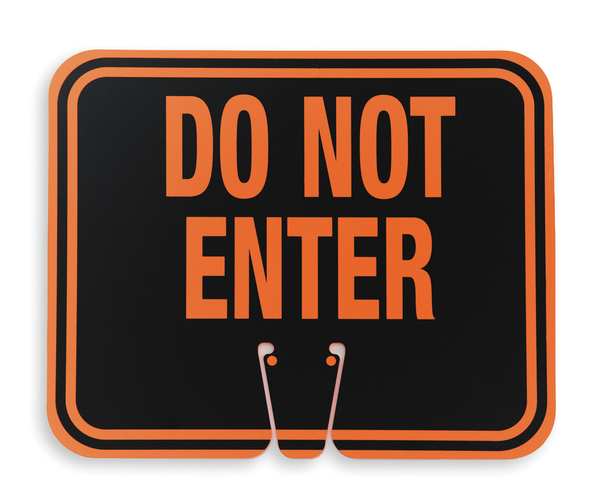 Traffic Cone Sign, 10 3/8 in H, 12 3/4 in W, 03-550-DNEG