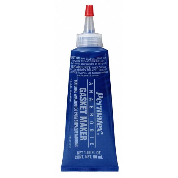 Anaerobic Anaerobic Gasket Maker, 50 mL, Red, Temp Range -65 to 300 Degrees F