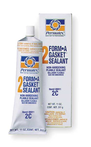 Slow Dry Flexible Cure Gasket Sealant, 11 oz, Black, Temp Range -65 to 400 Degrees F