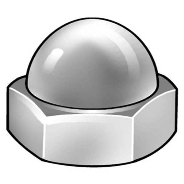 Standard Crown Cap Nut, M10-1.50, 18-8 Stainless Steel, Plain, 18 mm H, 5 PK
