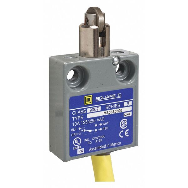 Limit Switch, Cross Roller, Plunger, SPDT, 10A @ 300V AC