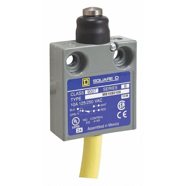 Limit Switch, Plunger, Spring Return, SPDT, 10A @ 240V AC