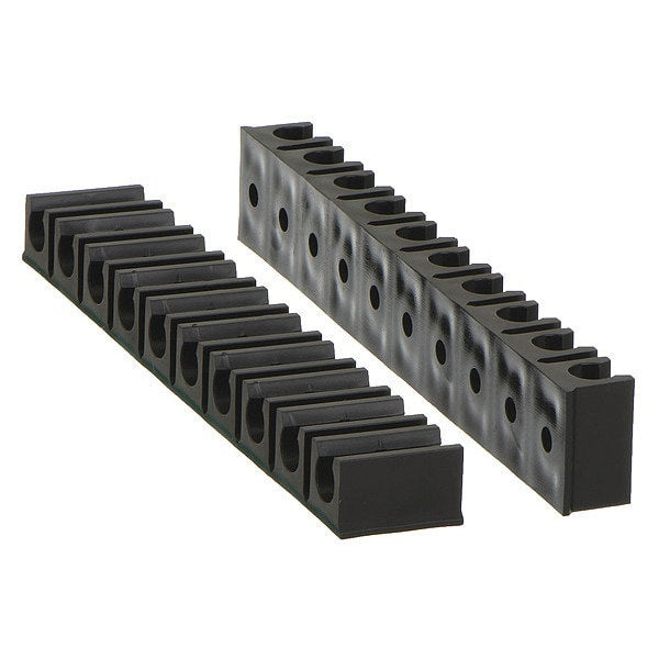 Tube Rack, 10 Channels, 1/2 In, Black, PK2