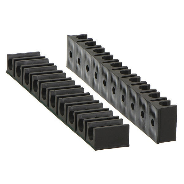 Tube Rack, 10 Channels, 1/4 In, Black, PK2