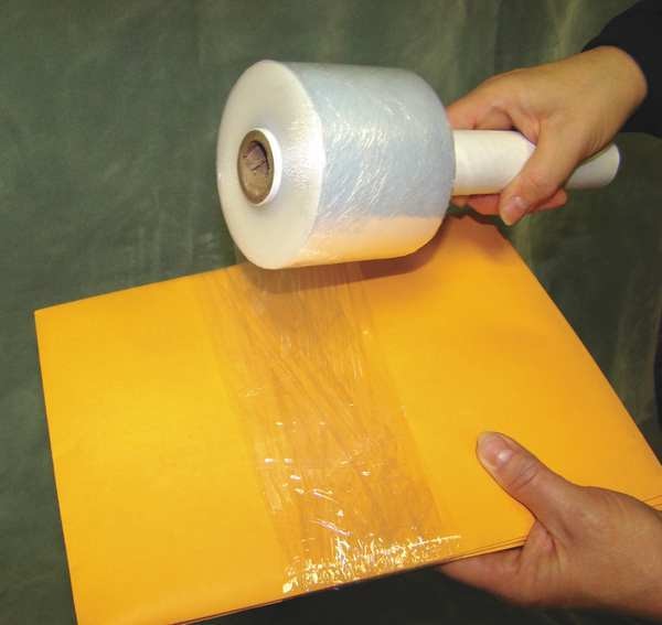 Hand Stretch Wrap, 3 in W x 1000 ft L, 80 ga, Cast Style, Clear, Standard Duty