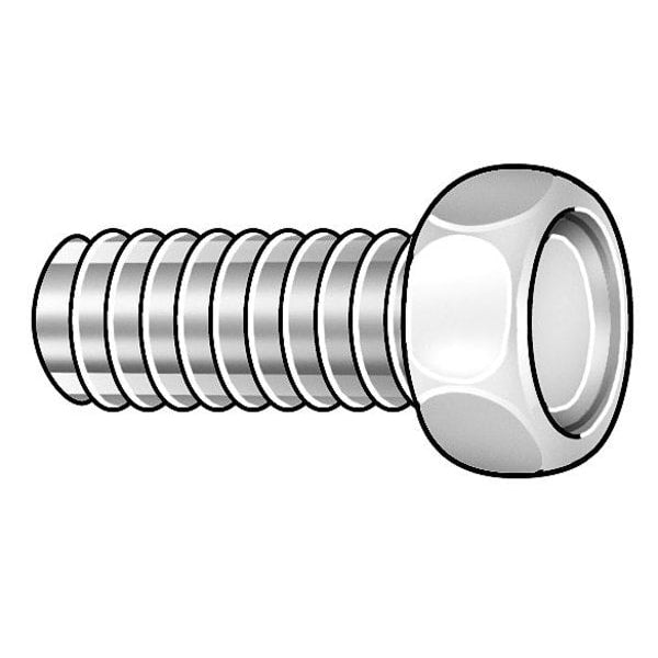 #10-24 x 3/8 in Hex Hex Machine Screw, Zinc Plated Steel, 100 PK