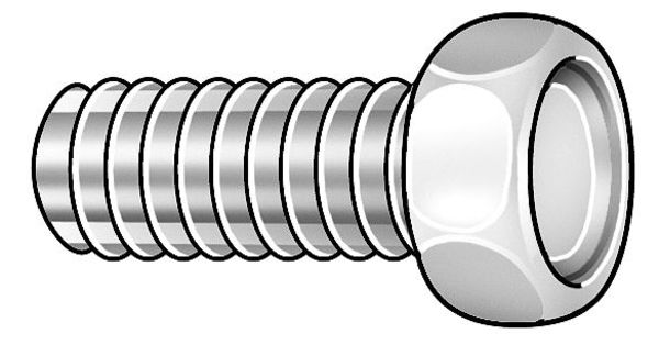 #6-32 x 1-1/4 in Hex Hex Machine Screw, Zinc Plated Steel, 100 PK