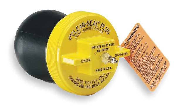 Pipe Plug, Pneumatic, 1.5 In, Rubber