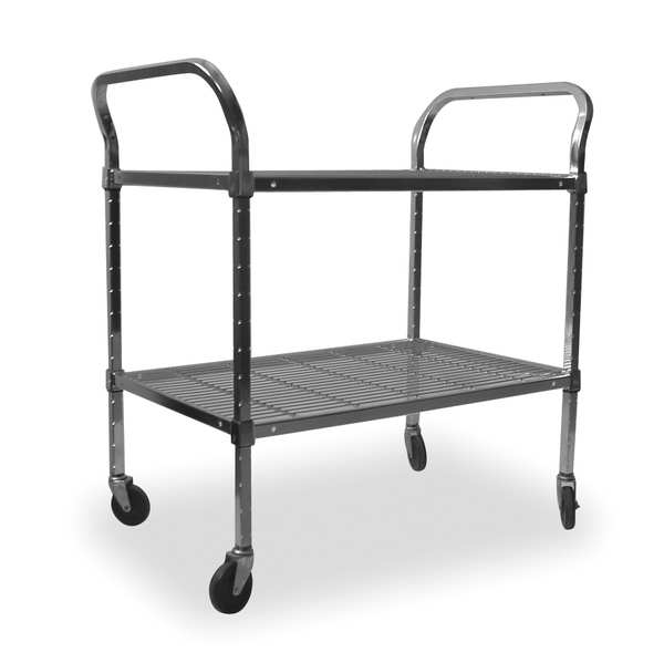 Wire Cart, 2 Shelf, 48x18x39, Chrome