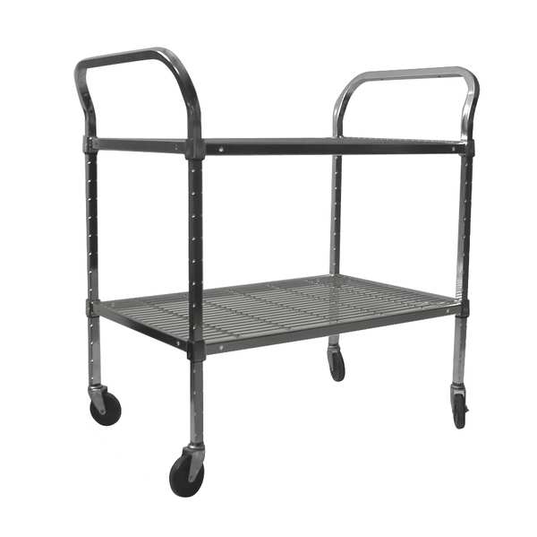 Wire Cart, 2 Shelf, 36x18x39, Chrome