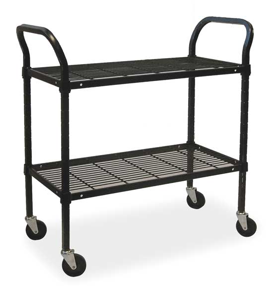 Wire Cart, 2 Shelf, 48x24x39, Black