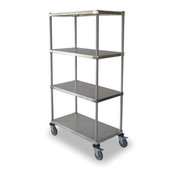 High Cart, HD, SS, 4 Solid Shelf, 48x24x69