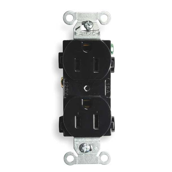 15A Duplex Receptacle 125VAC 5-15R BK