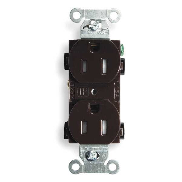 15A Duplex Receptacle 125VAC 5-15R BN