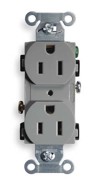 15A Duplex Receptacle 125VAC 5-15R GY